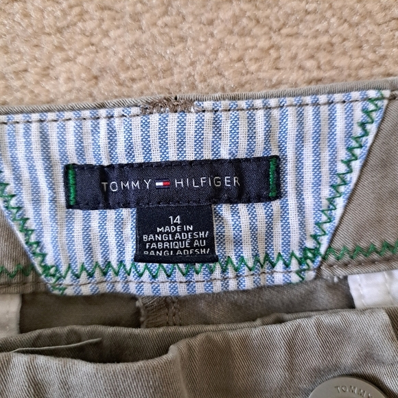 Tommy Hilfiger Cropped Pants Women's Size 14 Taupe Straight Leg Cotton Capri - Picture 5 of 15